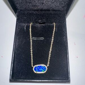 Kendra Scott blue Opal necklace gold hardware